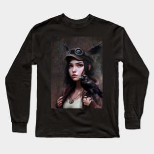 Adventure girl and raven Long Sleeve T-Shirt